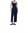 Dal The Label Mid-rise Tapered Pants In Navy Blue In Blue