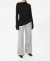Dal The Label Modal Asymmetric Knit Top In Black