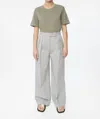 Dal The Label Pleated Wide Leg Pants In Light Grey In Gray