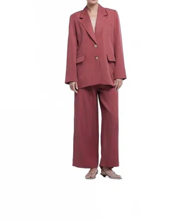 Dal The Label Relaxed Single Breasted Blazer In Mulberry In Orange