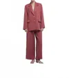 Dal The Label Relaxed Single Breasted Blazer In Mulberry In Red