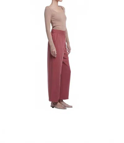 Dal The Label Relaxed Wide Leg Cropped Pants In Mulberry In Red