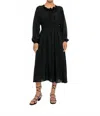Dal The Label Signature Shirred Midi Dress In Black In Black