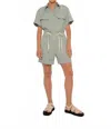 Dal The Label Technical Twill Playsuit In Mist In Gray