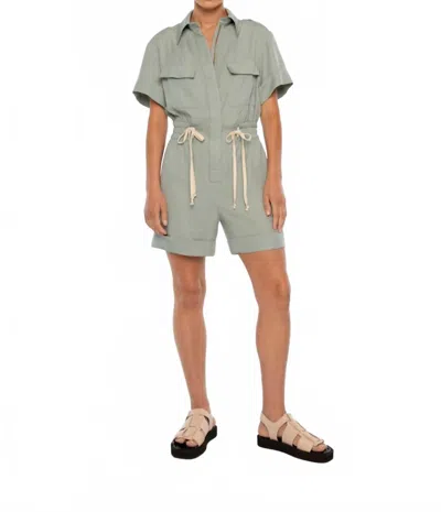 Dal The Label Technical Twill Playsuit In Mist In Gray