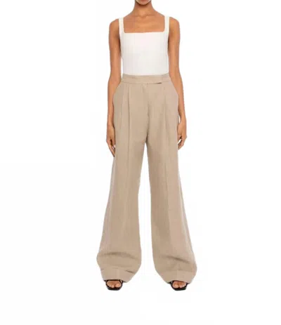 Dal The Label Wide Leg Pants In Natural In Brown