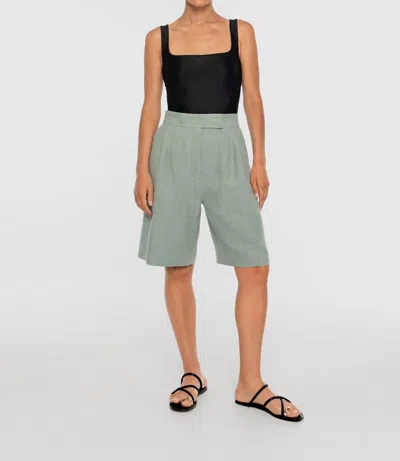 Dal The Label Wide Leg Shorts In Mist In Gray