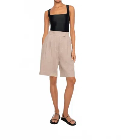 DAL THE LABEL WIDE LEG SHORTS IN NATURAL