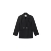 Dal The Label Women's Black Hemp Double-breasted Blazer In Black