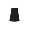 Dal The Label Women's Black Modal Rib Knit Wrap Skirt In Black