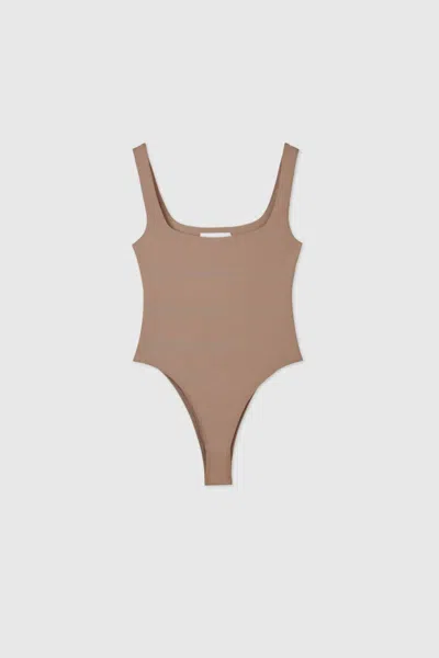 Dal The Label Women's Essential Bodysuit In Taupe In Brown