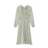 Dal The Label Women's Green Signature Silk Shirred Midi Dress Sage In Green
