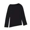 Dal The Label Modal Asymmetric Knit Top In Black