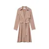 Dal The Label Women's Neutrals Flowy Lapel Trench Coat Toffee