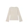 Dal The Label Women's Neutrals Wool Blend Knit Sweater Oat