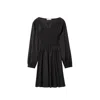 Dal The Label Smocked Cupro Midi Dress In Black