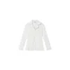Dal The Label Women's White Modal Rib Knit Collared Cardigan In White
