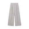 Dal The Label Women's Wool Blend Pleated Wide Leg Pants Grey In Grey