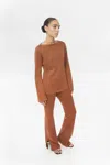 Dal The Label Wool Blend Knit Sweater In Brown