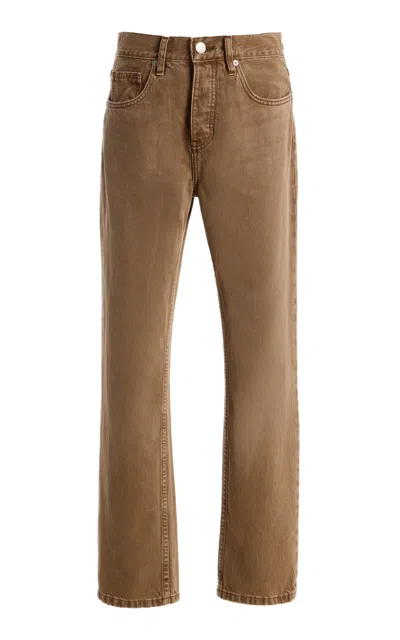 Dala Calla Mid Rise Straight Ankle Jean In Brown