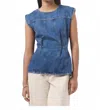 Dala Open Back Top In Cornflower In Blue
