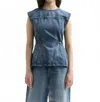 Dala Open Back Top In Cornflower In Blue