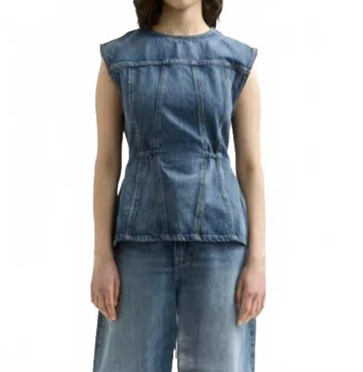 Dala Open Back Top In Cornflower In Blue