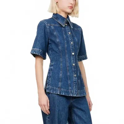 Dala Ripple Shirt In Flat Blue