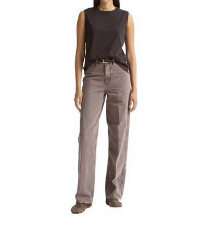 Dala Starch High Rise Loose Leg Jean In Sparrow In Brown