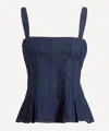 Dala Women's Denim Strip Corset In Blue