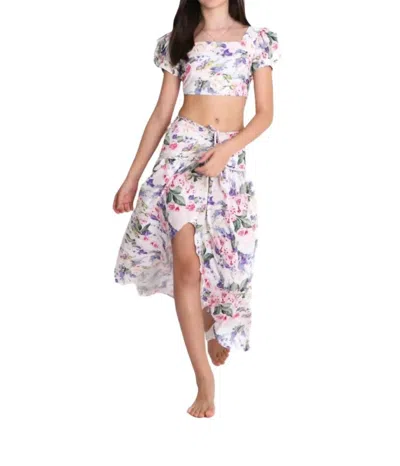 Dalai Beachwear Maxi Skirt Set In Orchids In Multi