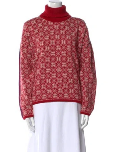 Pre-owned Dale Of Norway Merino Wool Floral Print Sweatshirt In Multi