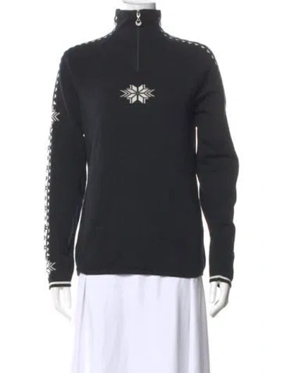 Pre-owned Dale Of Norway Merino Wool Graphic Print Sweatshirt In Black