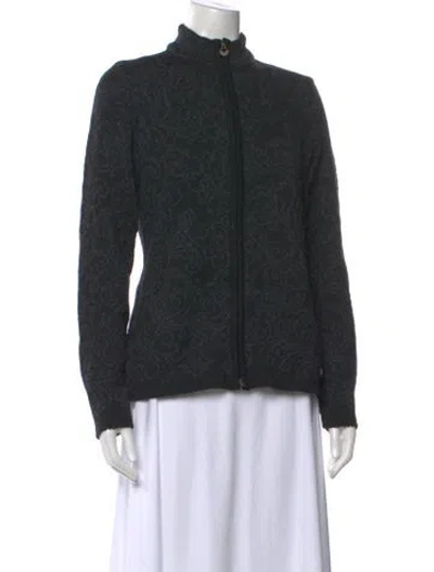 Pre-owned Dale Of Norway Merino Wool Mock Neck Sweater W/ Tags In Blue