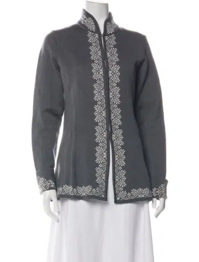 Pre-owned Dale Of Norway Merino Wool Patterned Jacket In Grey