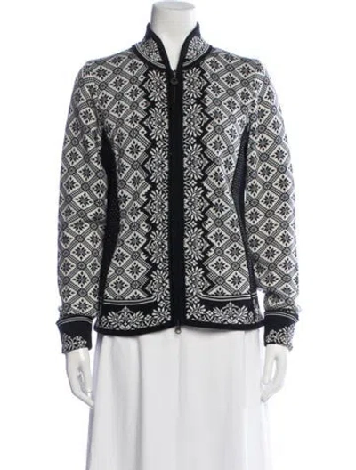 Pre-owned Dale Of Norway Merino Wool Patterned Jacket W/ Tags In Black