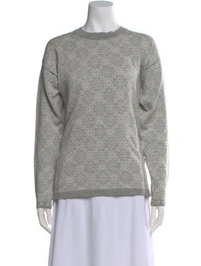 Pre-owned Dale Of Norway Merino Wool Patterned Sweater In Gray