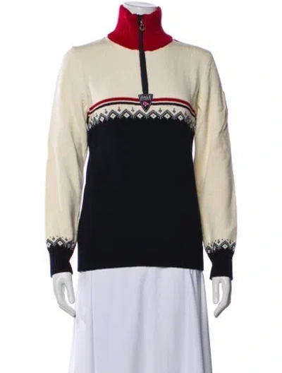 Pre-owned Dale Of Norway Merino Wool Striped Sweater In Blue
