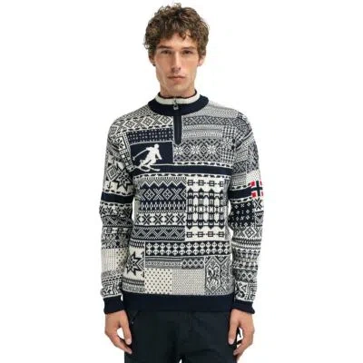 Pre-owned Dale Of Norway Ol History Sweater - Men's Navy/off White/raspberry, M
