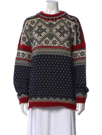 Pre-owned Dale Of Norway Patterned Crew Neck Sweater In Red