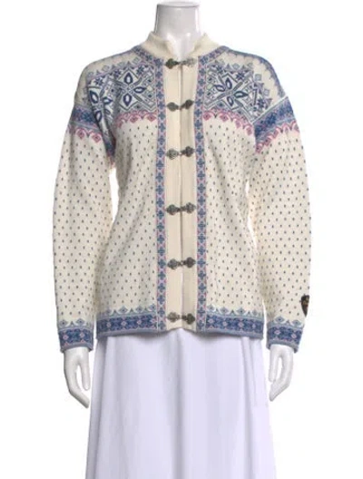 Pre-owned Dale Of Norway Printed Mock Neck Sweater In Neutral