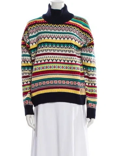 Pre-owned Dale Of Norway Striped Turtleneck Sweater In Multi