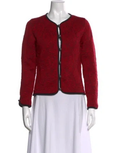 Pre-owned Dale Of Norway Virgin Wool Scoop Neck Sweater In Red