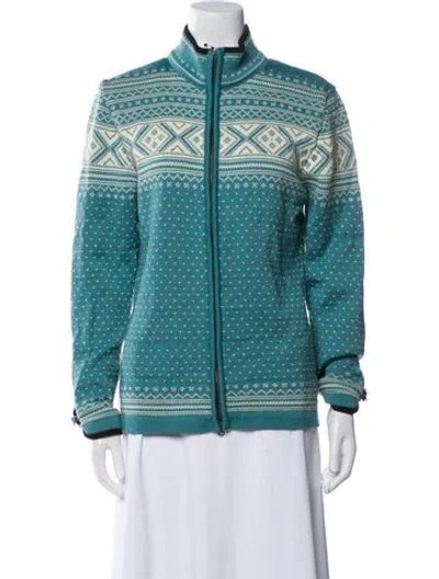 Pre-owned Dale Of Norway Wool Bomber Jacket In Blue