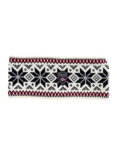 Pre-owned Dale Of Norway Wool Patterned Ear Warmer W/tags In White