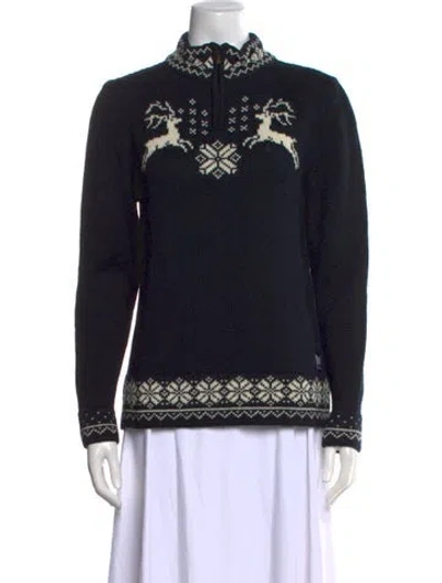 Pre-owned Dale Of Norway Wool Patterned Sweater In Black