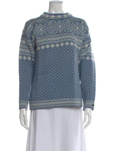 Pre-owned Dale Of Norway Wool Patterned Sweater W/ Tags In Blue