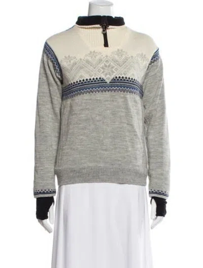 Pre-owned Dale Of Norway Wool Printed Bomber Jacket In Multicolor