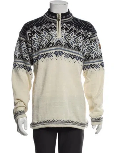 Pre-owned Dale Of Norway Wool Printed Cardigan In Neutral