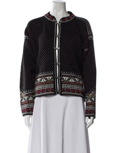 Pre-owned Dale Of Norway Wool Printed Sweater In Black